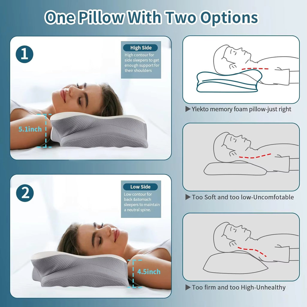 BackWell Memory Foam Side Sleeper Pillow