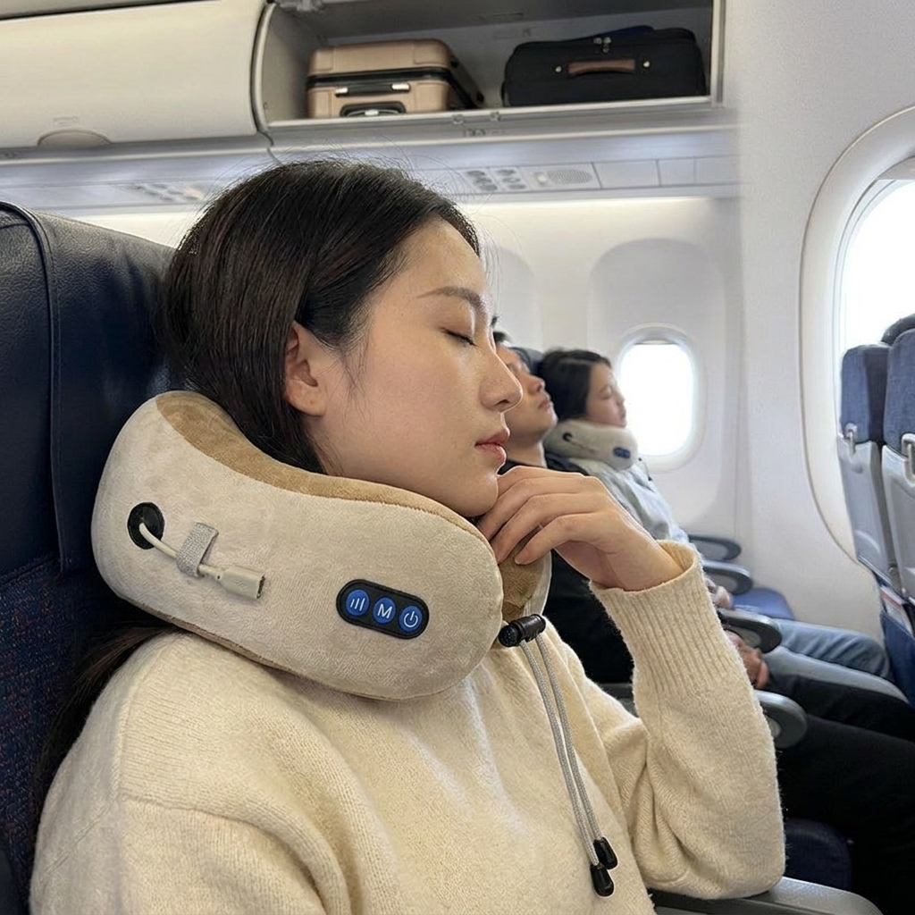Rechargeable Heating Vibration Massage Pillow lifestyle