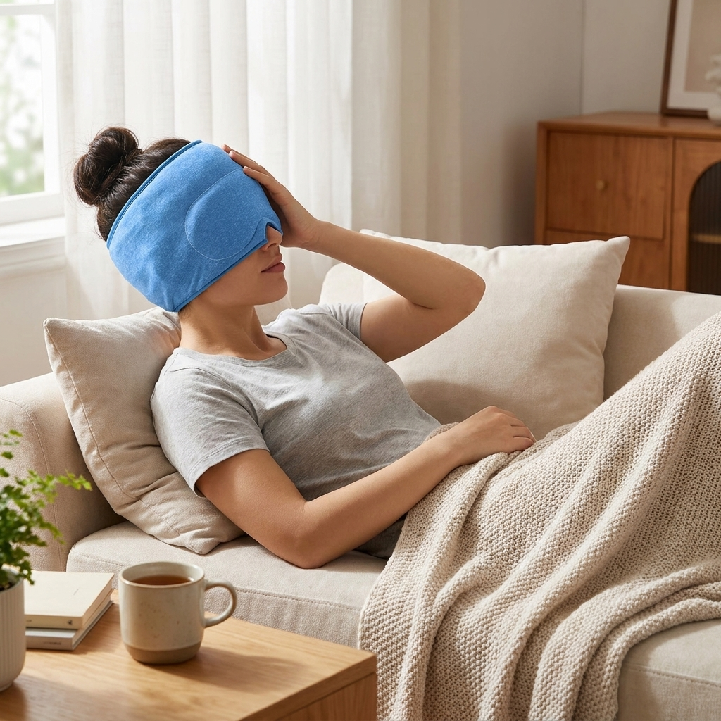 360-Degree Cooling Cap with Eye Mask lifestyle